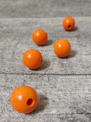 Holzperlen Holzkugeln 12mm Großloch Fädelloch 3mm orange - MONDSPINNE