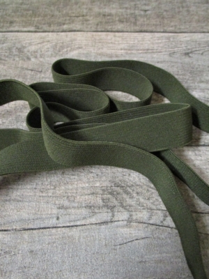 Gummiband Elastikband 2 cm Polyester Elastodien olivegrün - MONDSPINNE