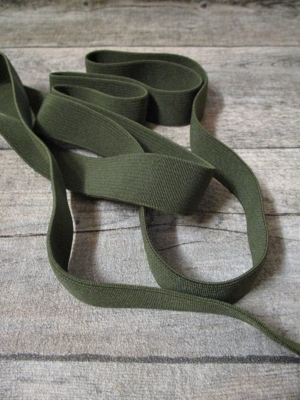 Gummiband Elastikband 2 cm Polyester Elastodien olivegrün - MONDSPINNE