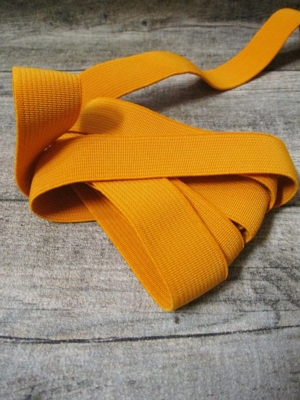 Gummiband Elastikband 2 cm Polyester Elastodien orangegelb - MONDSPINNE