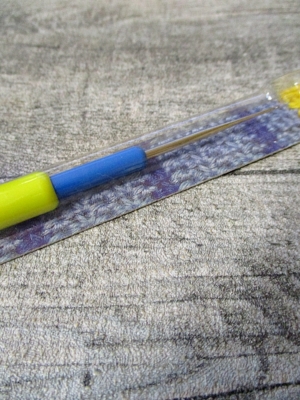 Häkelnadel INOX IMRA Prym Stärke 1,25 silber-gelb-blau Metall Kunststoff - MONDSPINNE