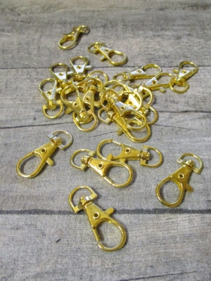 Schlüsselkarabiner Karabiner gold Metall 37x15x4 mm - MONDSPINNE