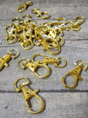 Schlüsselkarabiner Karabiner gold Metall 37x15x4 mm - MONDSPINNE