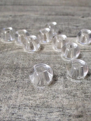 Glasperlen Glaskugeln Großlochperlen klar transparent durchsichtig 14x10 mm Lochgröße 5,5 mm - MONDSPINNE