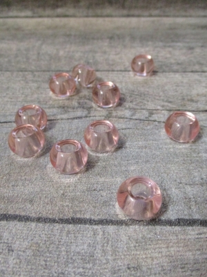Glasperlen Glaskugeln Großlochperlen rosa 14x10 mm Lochgröße 5,5 mm - MONDSPINNE