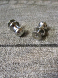 Knopfniete Kopfschraubniete Beiltaschenknopf Patronentaschenverschluss silber Metall 10x8 mm - MONDSPINNE