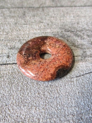 Mahagoniobsidian Obsidian Edelstein rot braun Donut Scheibe 30 mm - MONDSPINNE