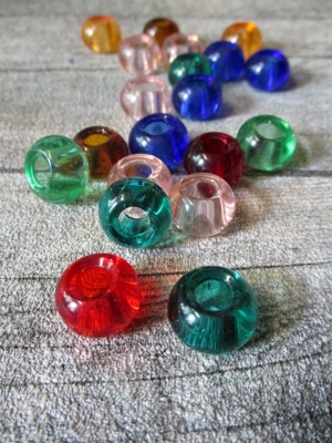 Glasperlen Glaskugeln Großlochperlen bunt Mix XL-Packung 14x10 mm Lochgröße 5,5 mm - MONDSPINNE