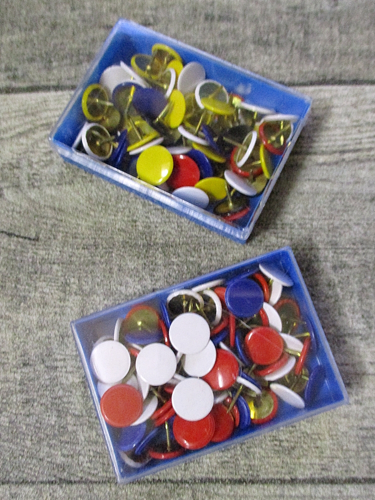 1 Packung Reissnagel Reisszwecken Bunt B Ware