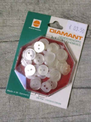 Hemdenknöpfe 11 mm transparent Kunststoff Diamant