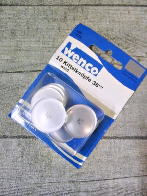 Kittelknopf 23,2 mm weiß Kunststoff Wenco