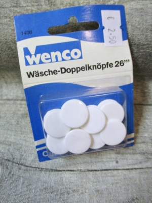Wäsche-Doppelknopf 16,6x7 mm weiß Kunststoff Wenco