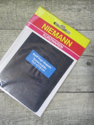 Flicken Bügelflleck schwarz Jeansoptik Niemann rechteckig 125x170 mm - MONDSPINNE
