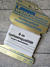 Gummiband 5mm 6 m Haushaltspackung weiß kochfest Wenco - MONDSPINNE