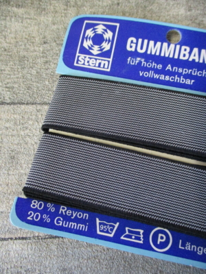 Gummiband schwarz-weiß gestreift 23mm 100cm kochfest - MONDSPINNE
