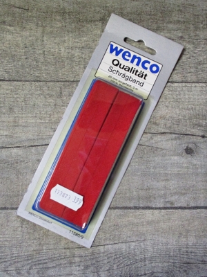 Schrägband rot Wenco 20 mm vorgefalzt Baumwolle 5 m - Mondspinne