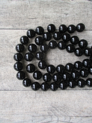Achatperlen (schwarz), Ø 16 mm - MONDSPINNE
