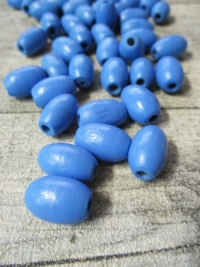 Holzperlen oval blau 17x12mm Loch_4mm - MONDSPINNE